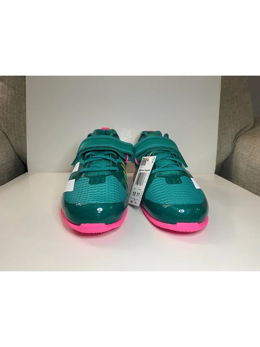 Adidas Adipower Weightlifting 3 Mens Sneaker 10 Teal White Pink Training Shoes
